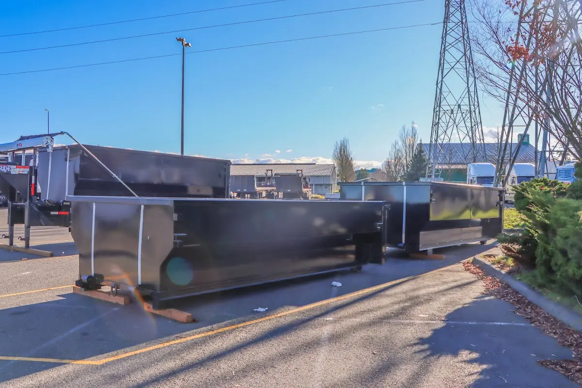 Roll-off dumpster ready for waste disposal at job site for 10 Yard Dumpster Rental in Bellefonte